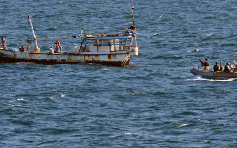 Today's real pirates of the Caribbean attacking a rusty fishing boat.