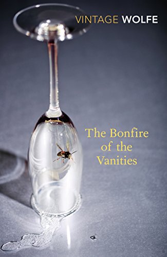 Bonfire of the Vanities cover - a wasp caught in an upside down wine glass